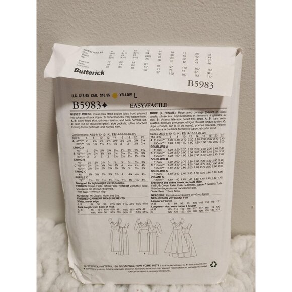 Butterick B5983 Sewing Pattern UNCUT Size 6-14 | Vintage Style 1950s Dress - Picture 4 of 10